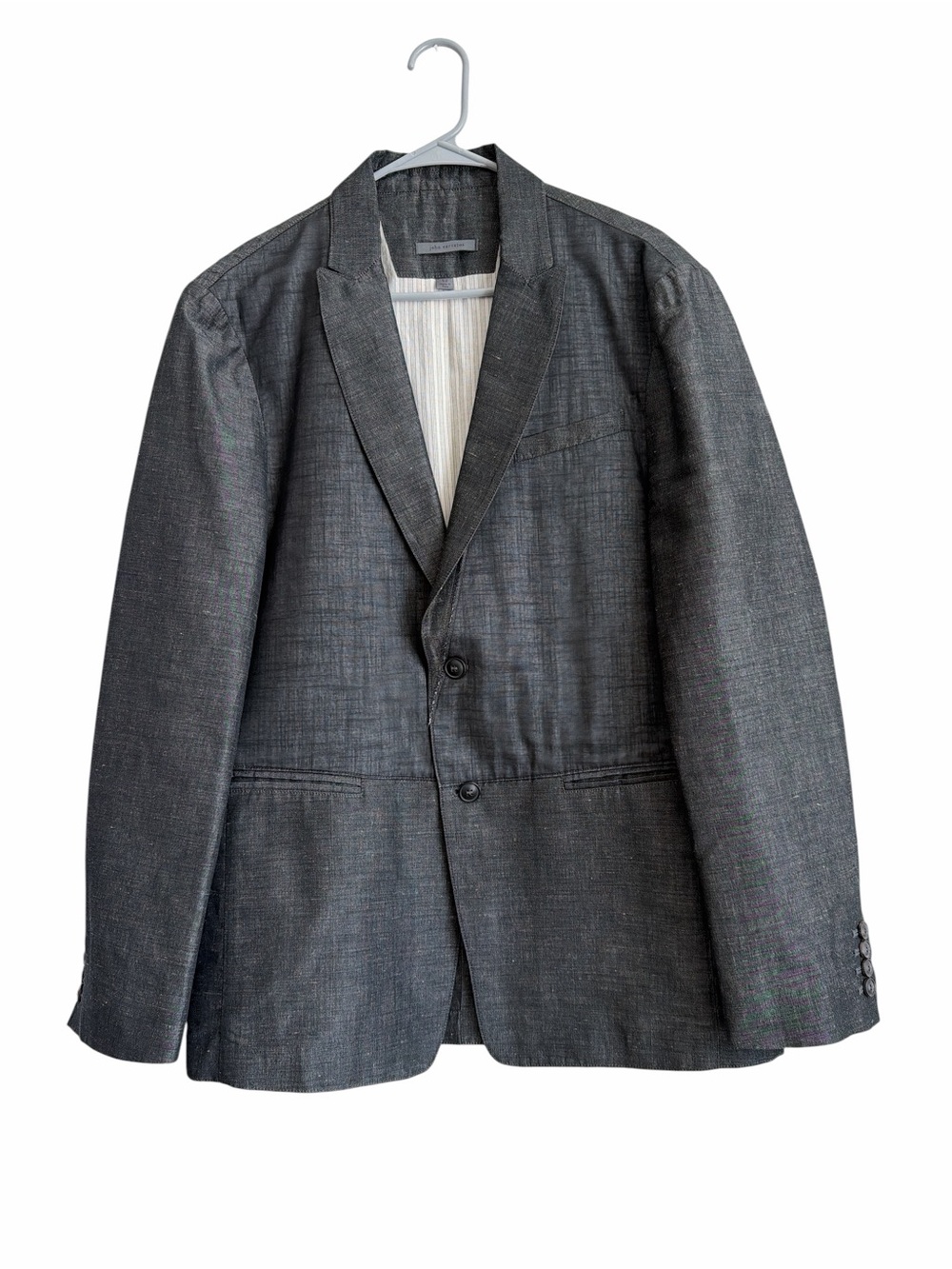 John Varvatos Men's Dark Gray Sport Coat Blazer Jacket Linen Blend Size 52